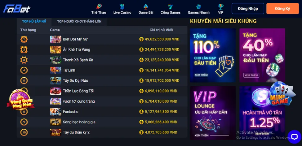 Biểu đồ các cấp độ VIP tại 888n